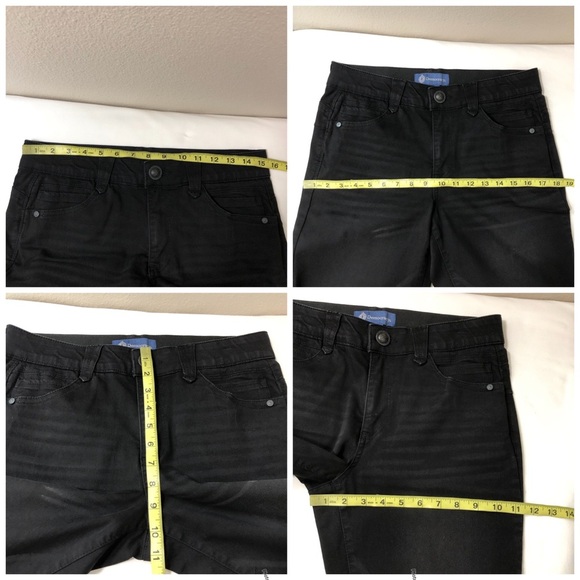 Democracy Ab Solution Booty Lift Cotton Blend Black Whiskered Straight Jeans 8P - Picture 11 of 16